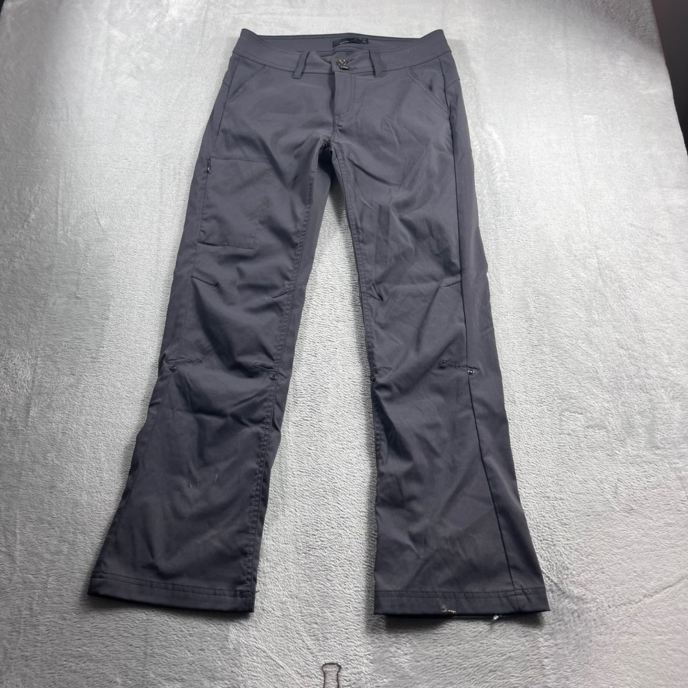 Prana Halle Hiking Pants Womens 4 Short Gray Zion Stretch Straight Leg Outdoor
